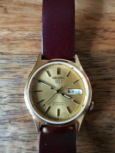 seiko 5 automatic 21 jewels leather strap