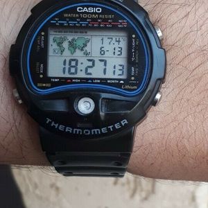 CASIO TS-100 THERMO METER デジタル腕時計 Casio TS-100 Thermometer Watch - YouTube