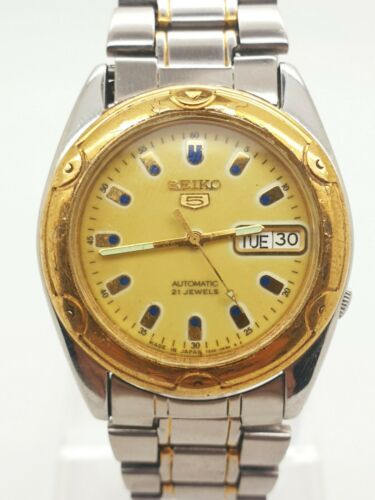 Rare Vintage Seiko 5 7S26 6030 Automatic yellow dail mens Watch