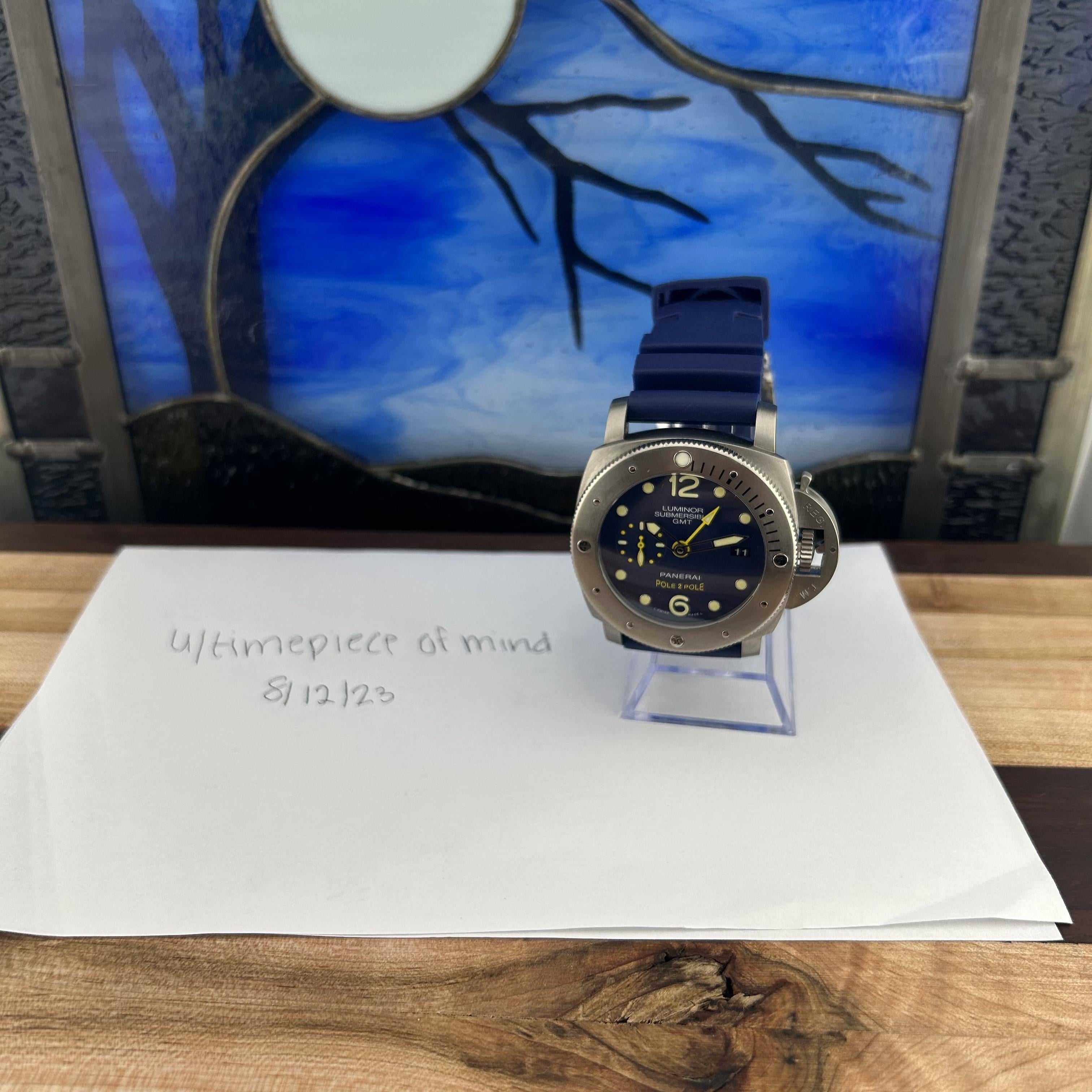 WTS Panerai PAM00719 Titanium Submersible GMT Mike Horn Pole 2 Pole Blue Dial PAM 719 WatchCharts Marketplace