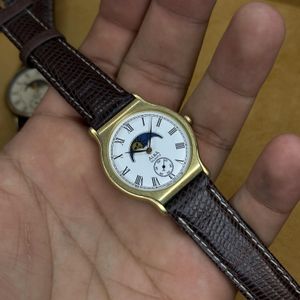 Seiko Alba V806-0150 Small Second Sun Moon Two-Tone Qz  display picture 1