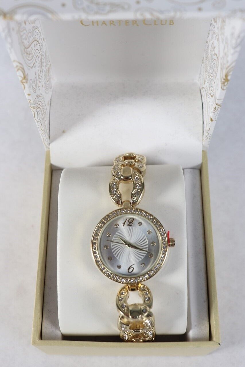 Womens alicia Charter Club Watch Silvery Dial Crystal Bezel 2 Tone Working  Great, Ladies Jewelry Click Item Details to Read Description - Etsy