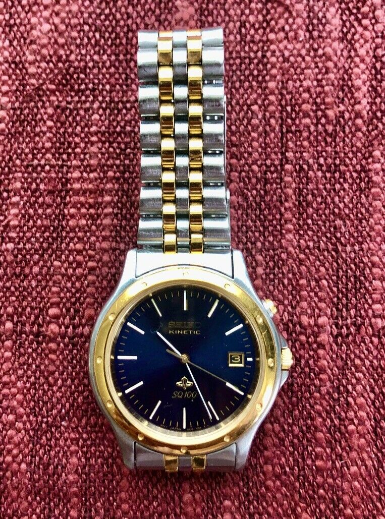 Vintage Seiko Kinetic SQ100 Men's Watch 5M22-7B30 for parts/Repair |  WatchCharts