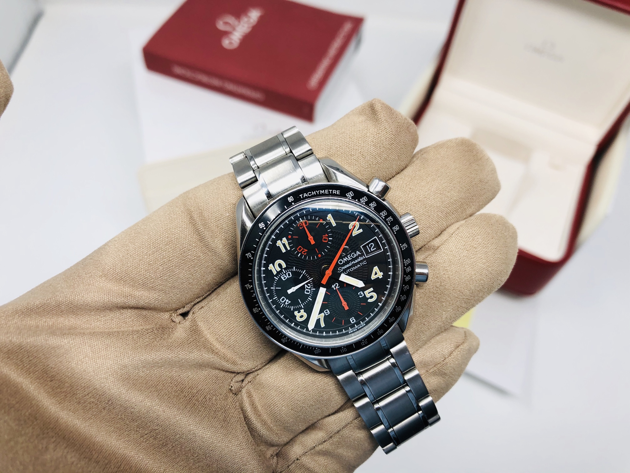 FS Omega Speedmaster Tritium Japanese Market Limited Ed ref 3513.53.00 Box Papers WatchCharts