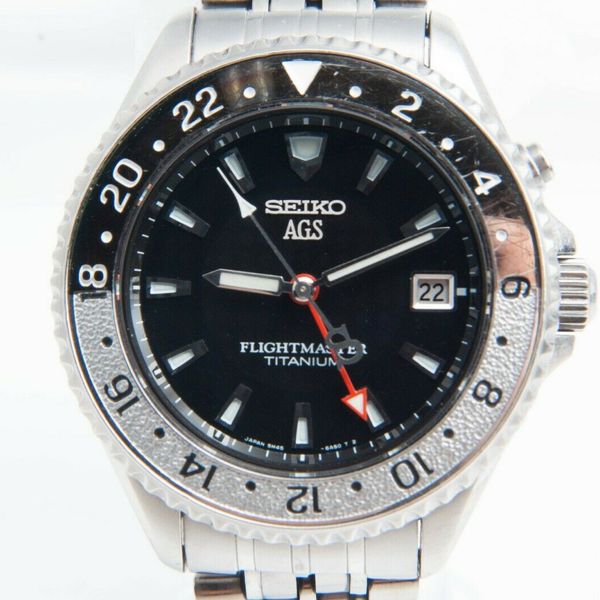 SEIKO SBCW005 AGS KINETIC 5M45-6A50 FLIGHT MASTER TITANIUM Wristwatch #3433  | WatchCharts