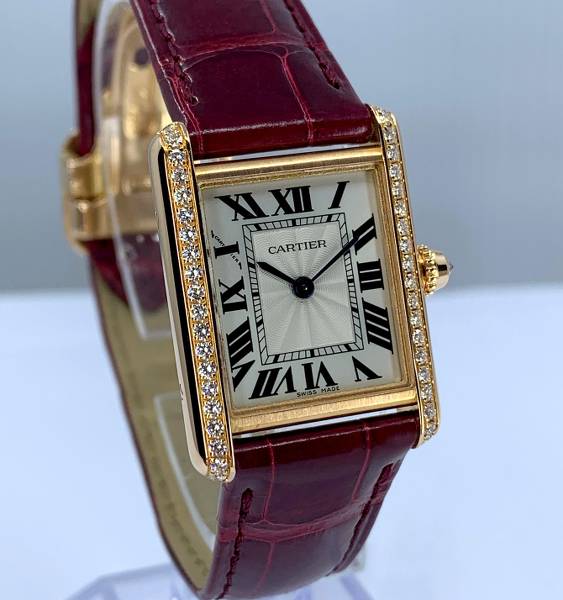 Cartier Tank Louis XL 18K Rose Gold Diamond Mens Watch