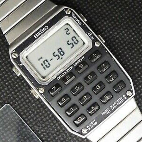 SEIKO VINTAGE DIGITAL CALCULATOR WATCH 80s C515-500A 80s RETRO OLD