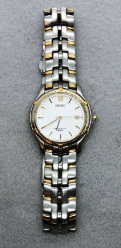 Seiko 7N32 0049 50mcTwo Tone Date Watch. Nice. New Battery