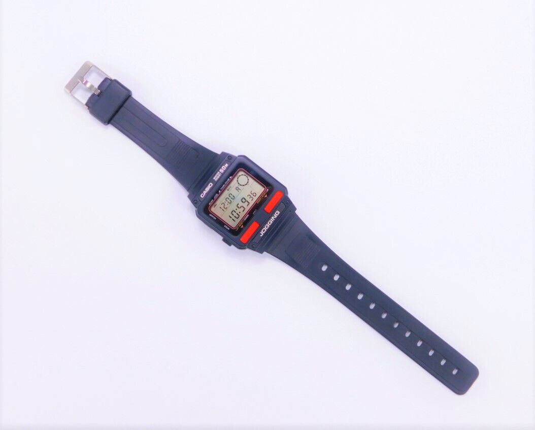 RARE Casio J-51W Digital Running Man Jogging Watch 1982