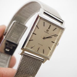 Omega Deville Watch Men's 27mm Silver Square Manual Vintage