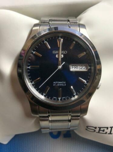 seiko 5 men's snk793 automatic stainless steel watch with blue dial