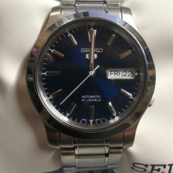Seiko 5 Men's SNK793 Automatic Stainless Steel Watch with Blue Dial ...