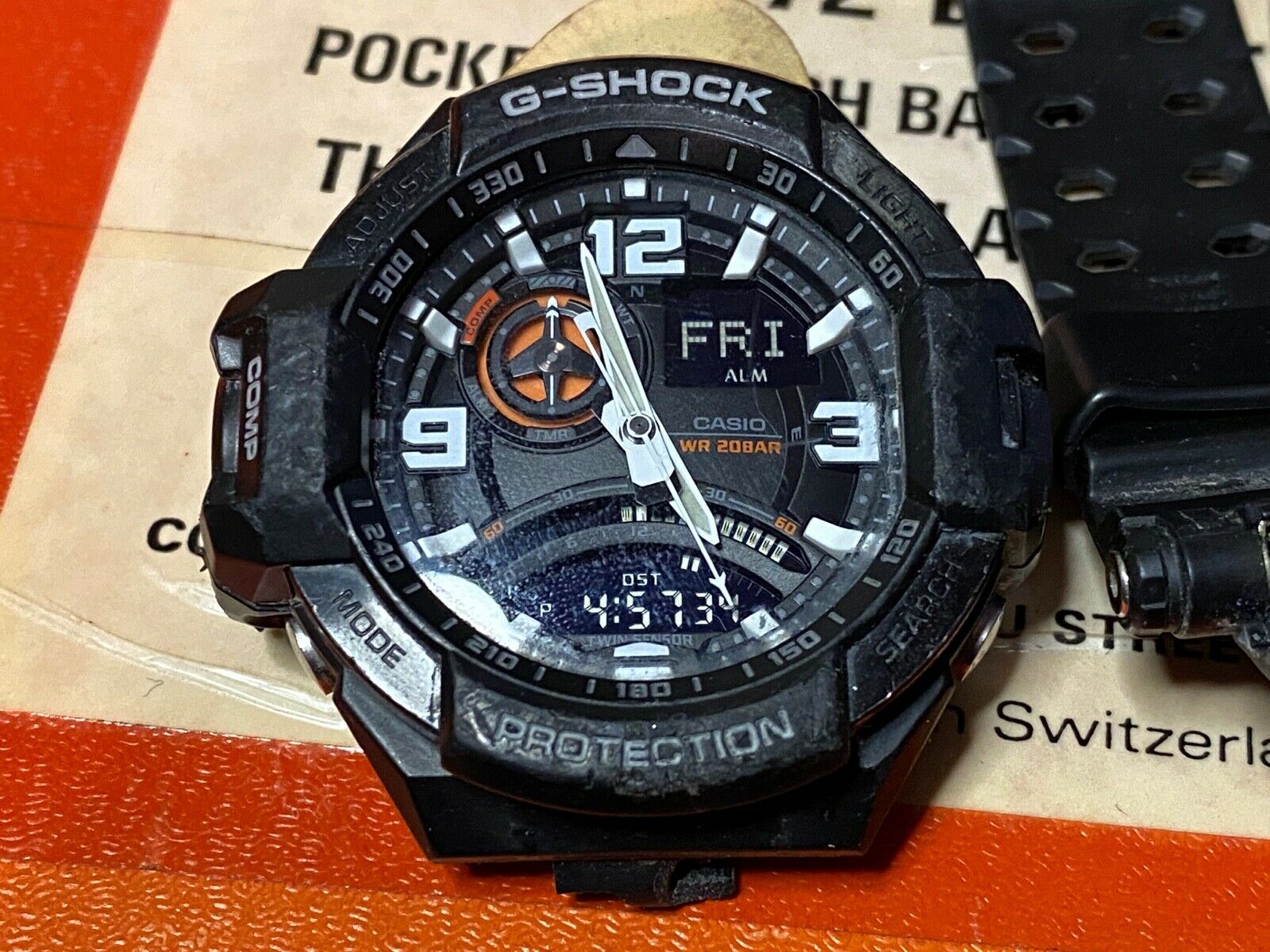 CASIO G-Shock GA-1000 Wrist Watch 5302 Parts or Repair