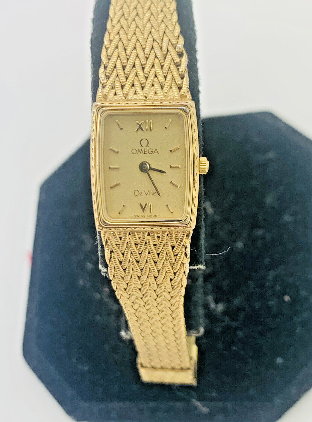 Vintage Omega De Ville Ladies 10k Gold Filled Mesh Band Quartz