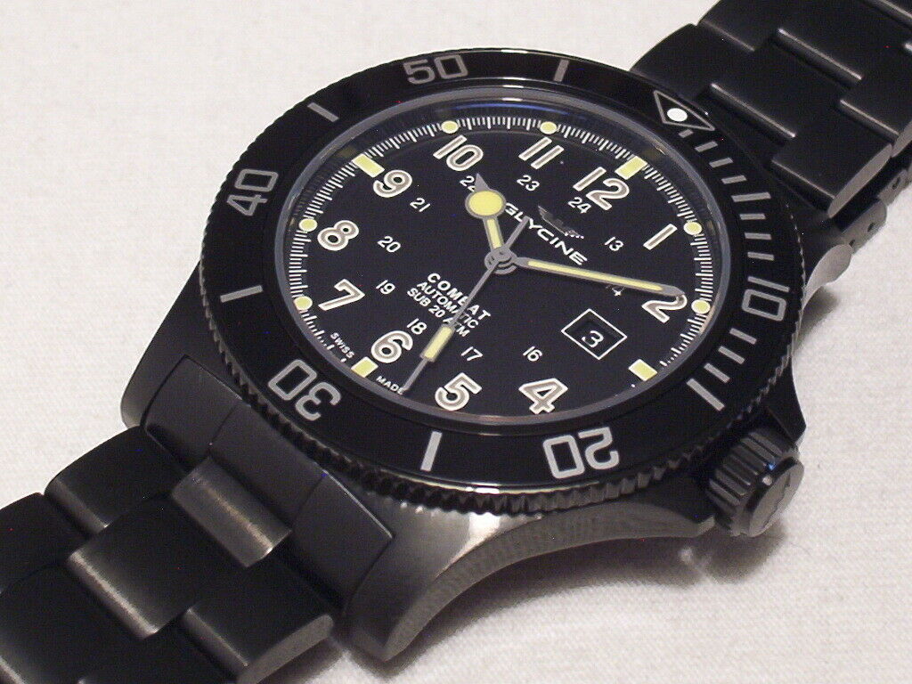 GLYCINE COMBAT SUB 20 ATM GL0096 AUTOMATIC SWISS MADE 48 MM