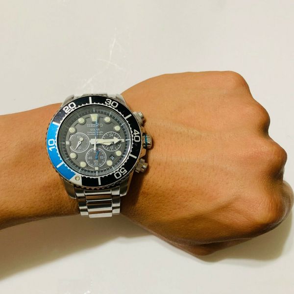 Men's Seiko Solar Diver's Chronograph Watch SSC017 WatchCharts