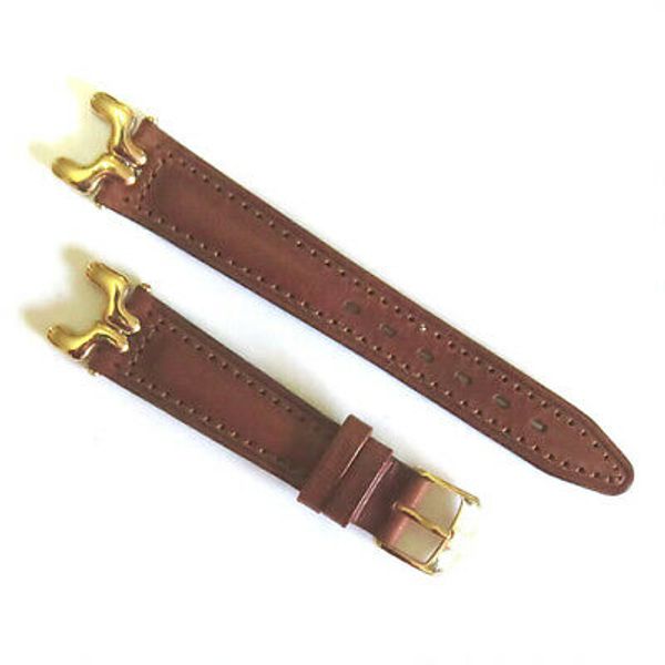NEW TAG Heuer SEL TAN Leather Strap with 18mm, 18K Gold Plated link and