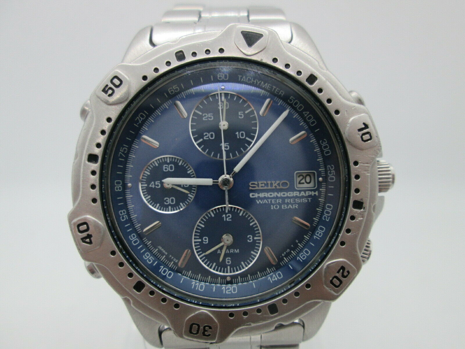 SEIKO 7T32 6E40 ALARM CHRONOGRAPH STAINLESS STEEL