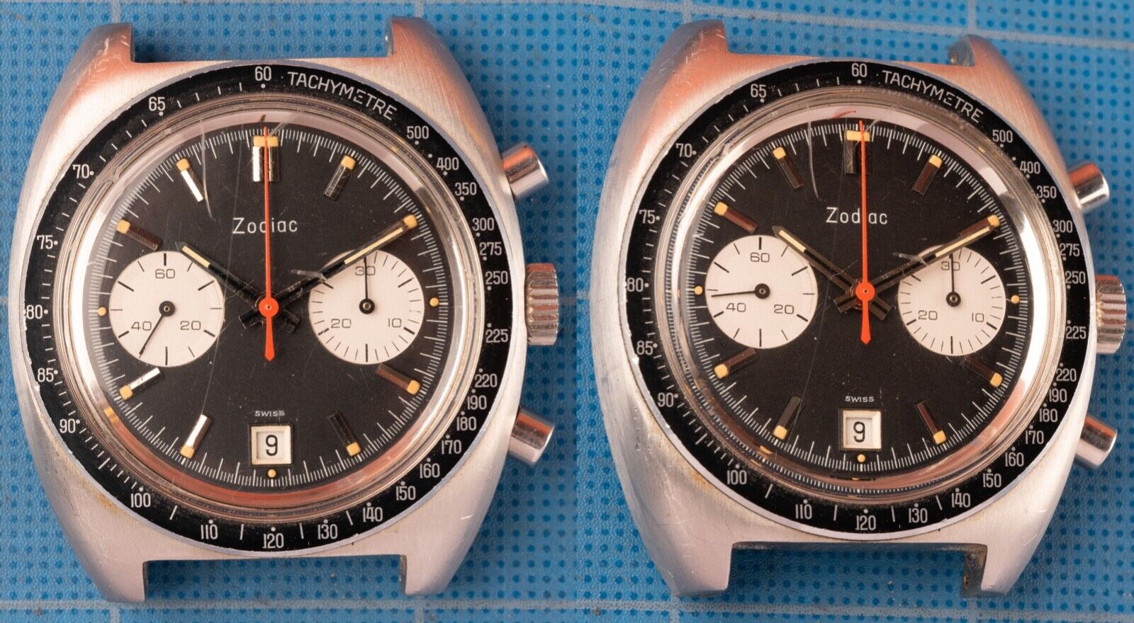 Large Vintage Zodiac Chronograph Watch Ref 734713 Autavia Valjoux