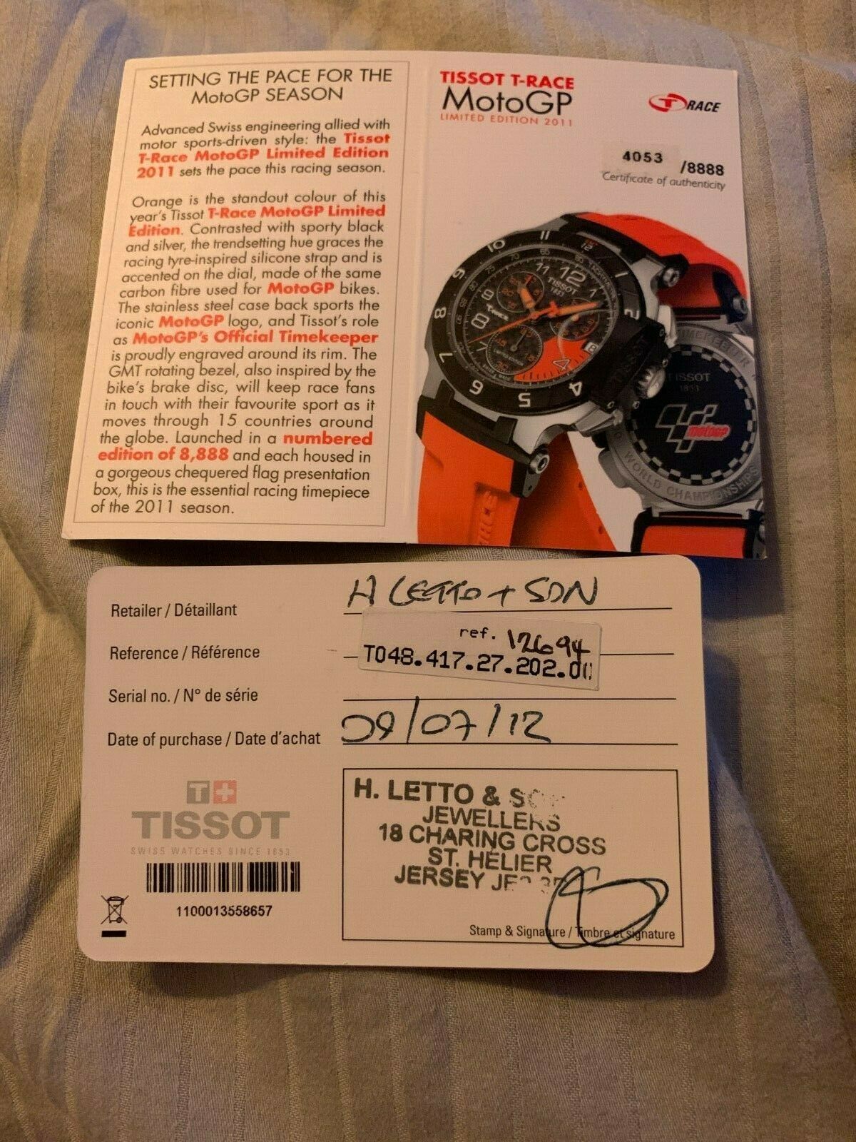 Tissot T Race MotoGP 2011 Limited Edition Chronograph Watch