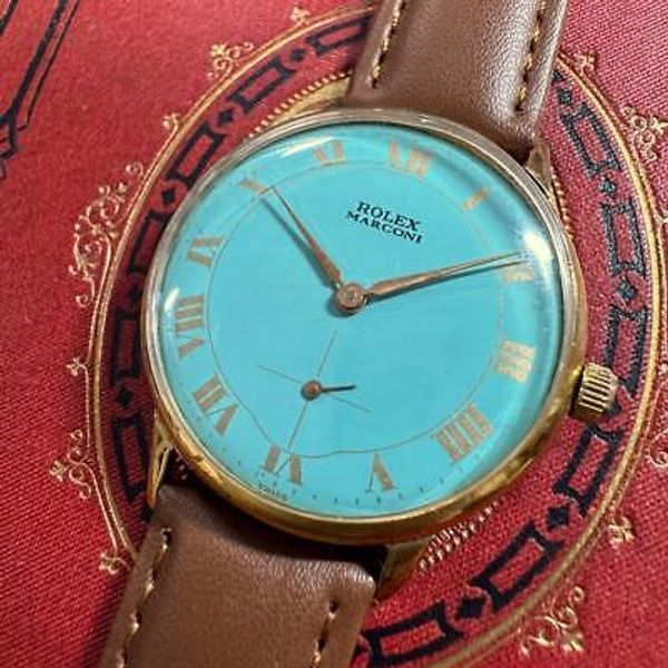 OH Rolex Vintage Watch Marconi 1950s Tiffany Blue Manual Winding 38mm ...