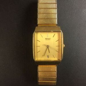Vintage SEIKO Mens Quartz Watch-Gold Face-Date- Stretch Band-New Battery |  WatchCharts