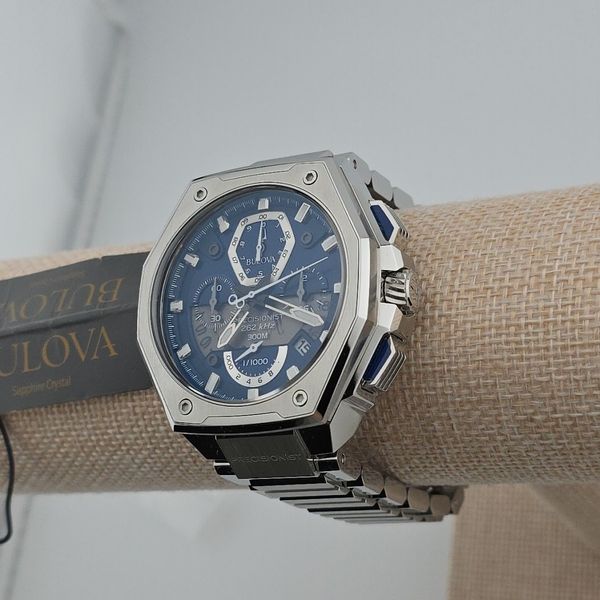 Bulova Precisionist Series X Quartz Blue Dial Stainless Steel Men's ...