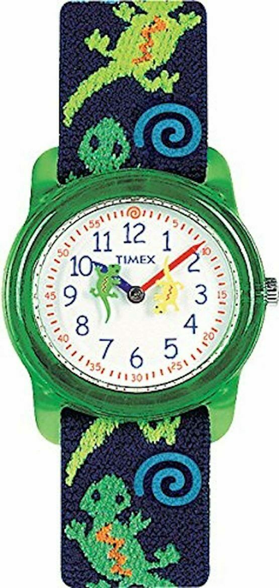 Timex Kid's Time Machines Green Gecko Elastic Fabric Strap Watch