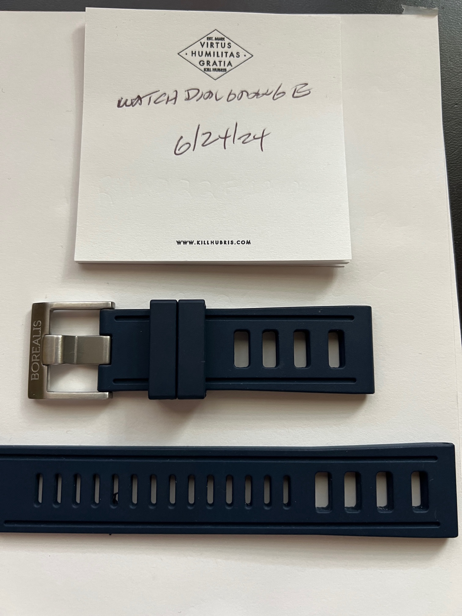 WTS Borealis Blue Vulcanized Isofrane Style Rubber Strap 24mm WatchCharts