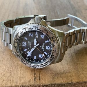 Citizen ProMaster Eco Drive GMT World Time BJ7100-82e watch | WatchCharts