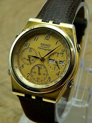 seiko quartz chronograph gold