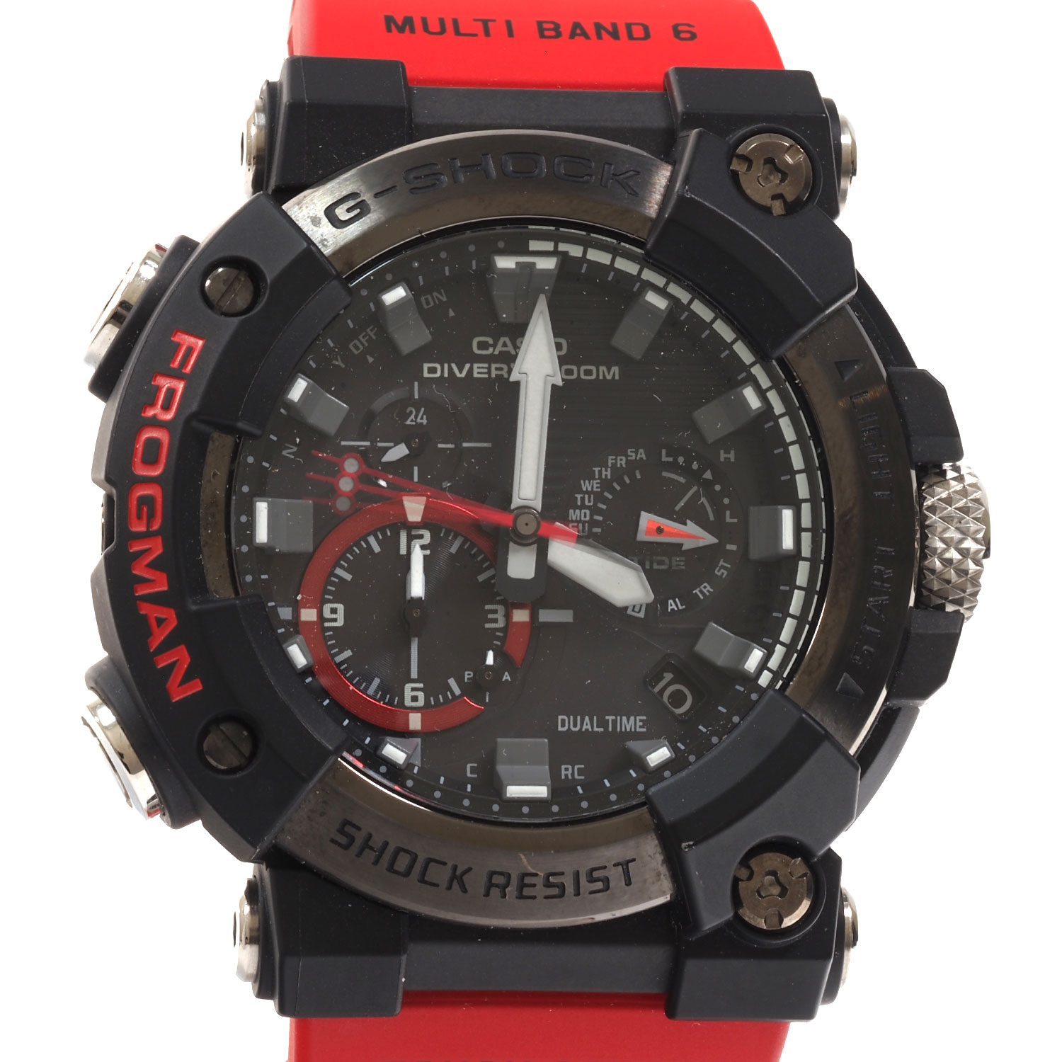 N [CASIO] Casio G-SHOCK Frogman Solar Radio Watch GWF-A1000-1A4JF Stainless  Steel x Carbon x Resin Black Dial x Red Belt Arm Circumference Maximum  approx. store 3100018-244n | WatchCharts Marketplace