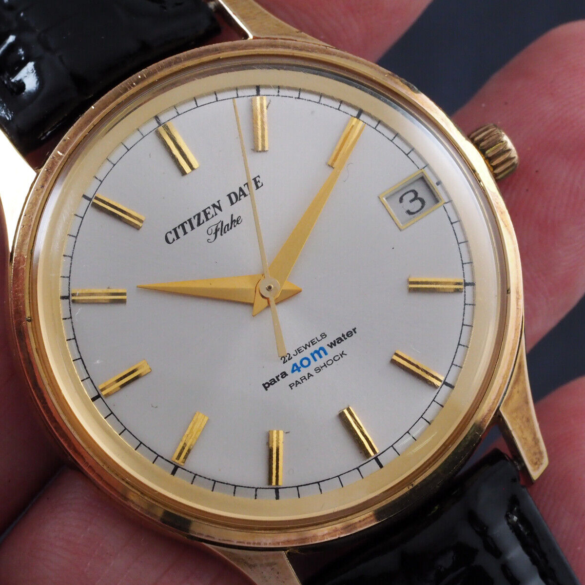 Vintage 1964 CITIZEN DATE Flake 22 Jewels Hand-Winding Watch DAFG1402-Y  Works | WatchCharts Marketplace