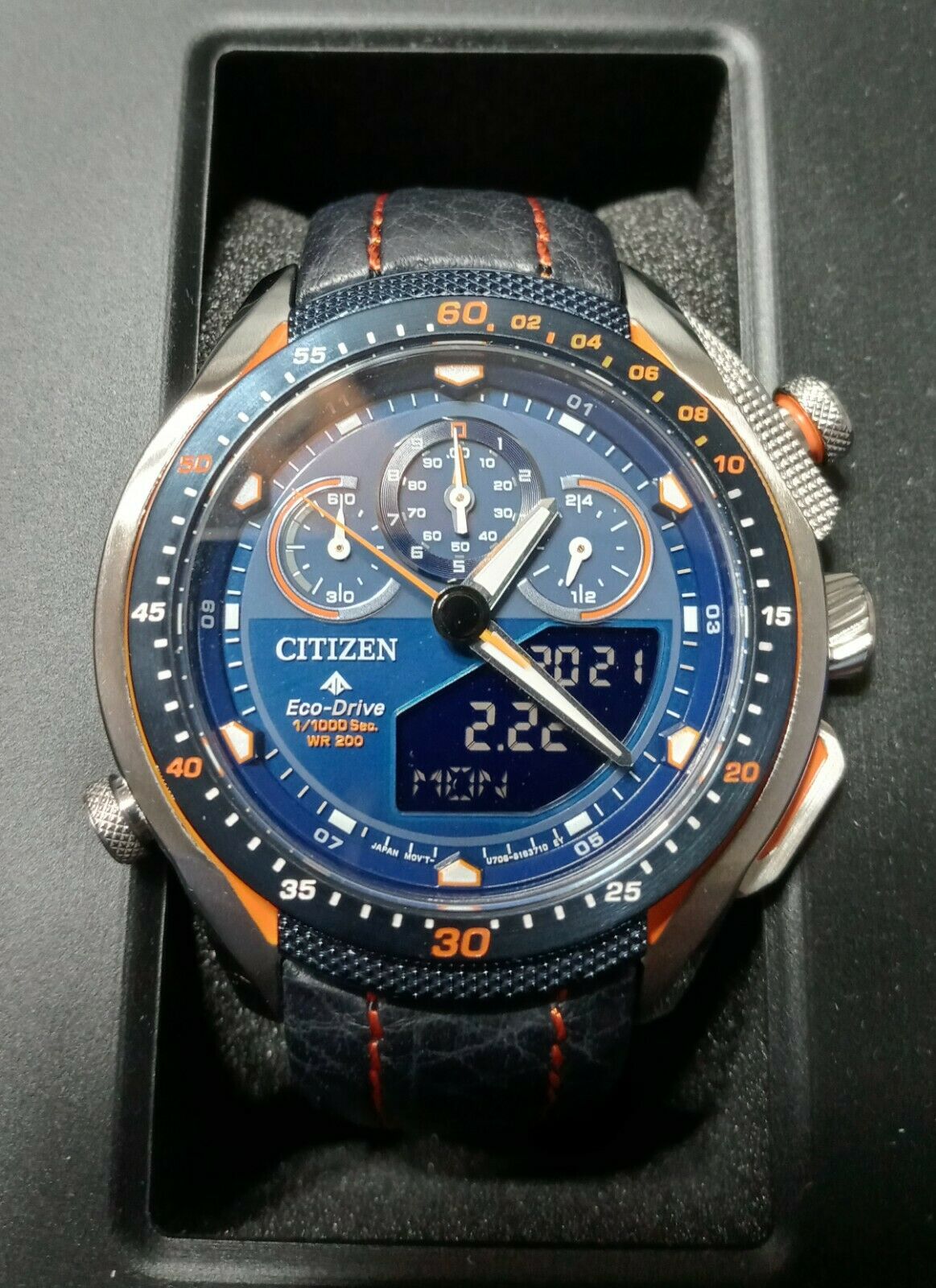 New Citizen Eco Drive Promaster SST Blue Leather Strap Mens Watch JW0139 05L WatchCharts Marketplace