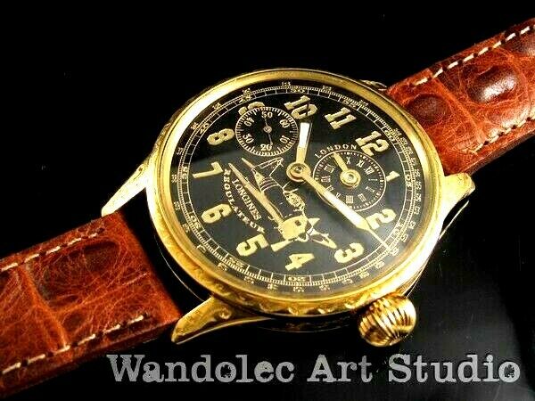 Vintage Men s Wristwatch LONGINES Gold Regulateur Half Skeleton