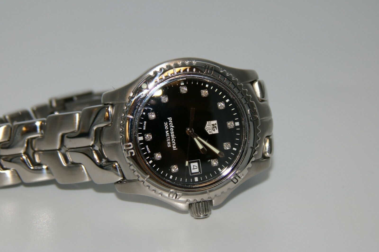 Tag Heuer WT1115 Link Mens Black Diamond Dial Stainless