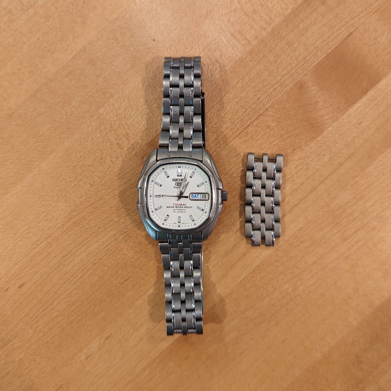 Seiko 5 Superior Titanium Automatic Day Date 37mm 7s36-5020 SUPER 