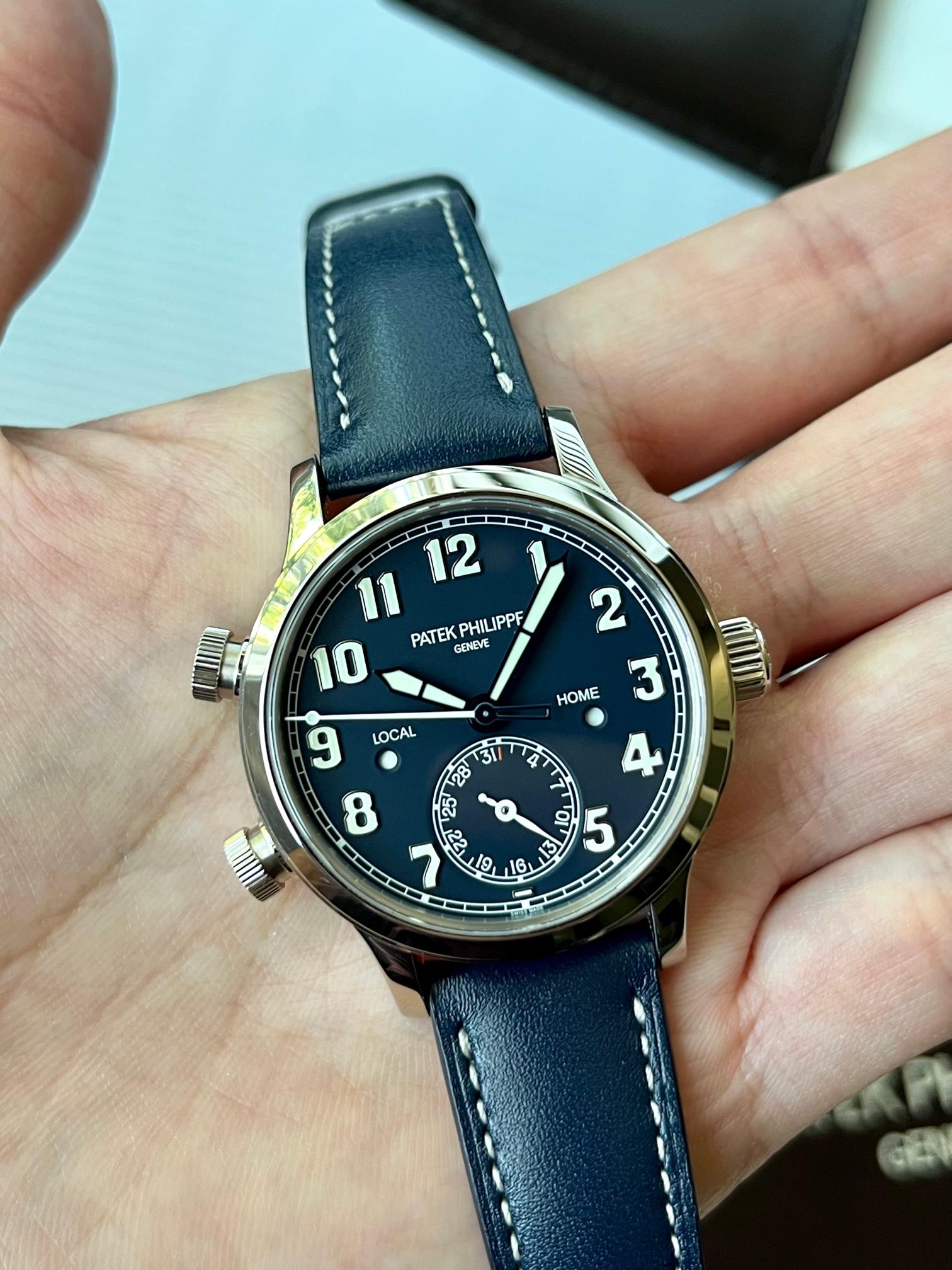 WTS Patek Phillipe Calatrava Pilot Travel Time 18K White Gold