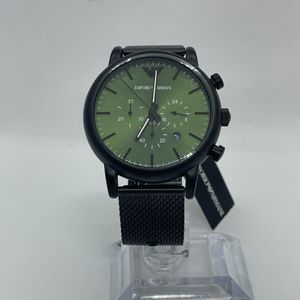 Emporio Armani AR11470 Luigi Men\'s Chronograph Watch With Mesh Strap &Green  Dial | WatchCharts Marketplace