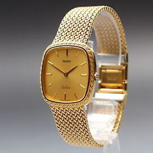 New Battery [N MINT] Vintage Seiko Dolce 8N40-5040 Gold Dial