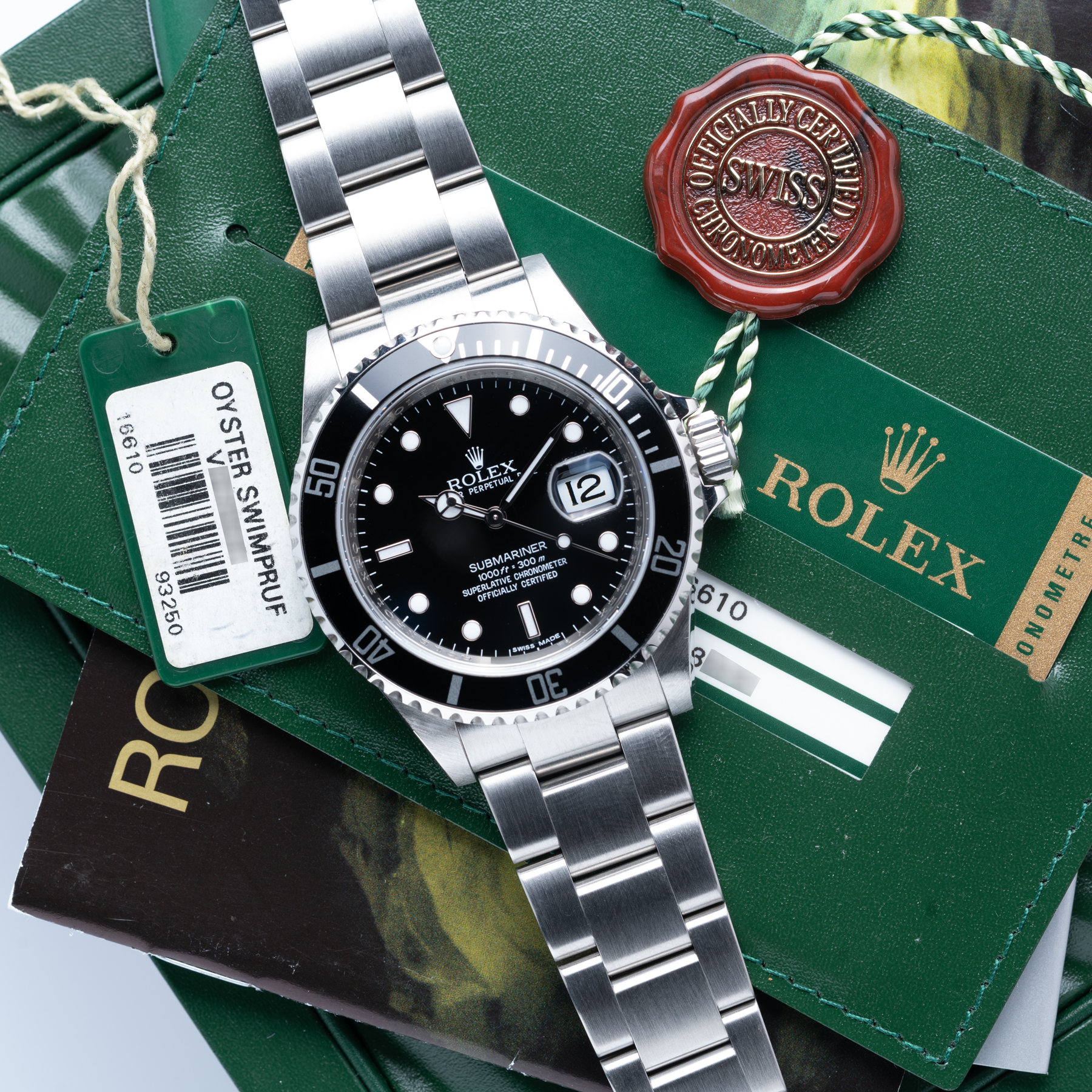 WTS 2010 Rolex Submariner Ref. 16610 with Box Papers Engraved