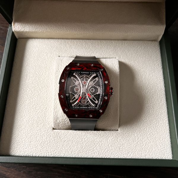 FS - Ruerised Carbon Fiber Red MR-63001G Richard Mille Homage | WatchCharts