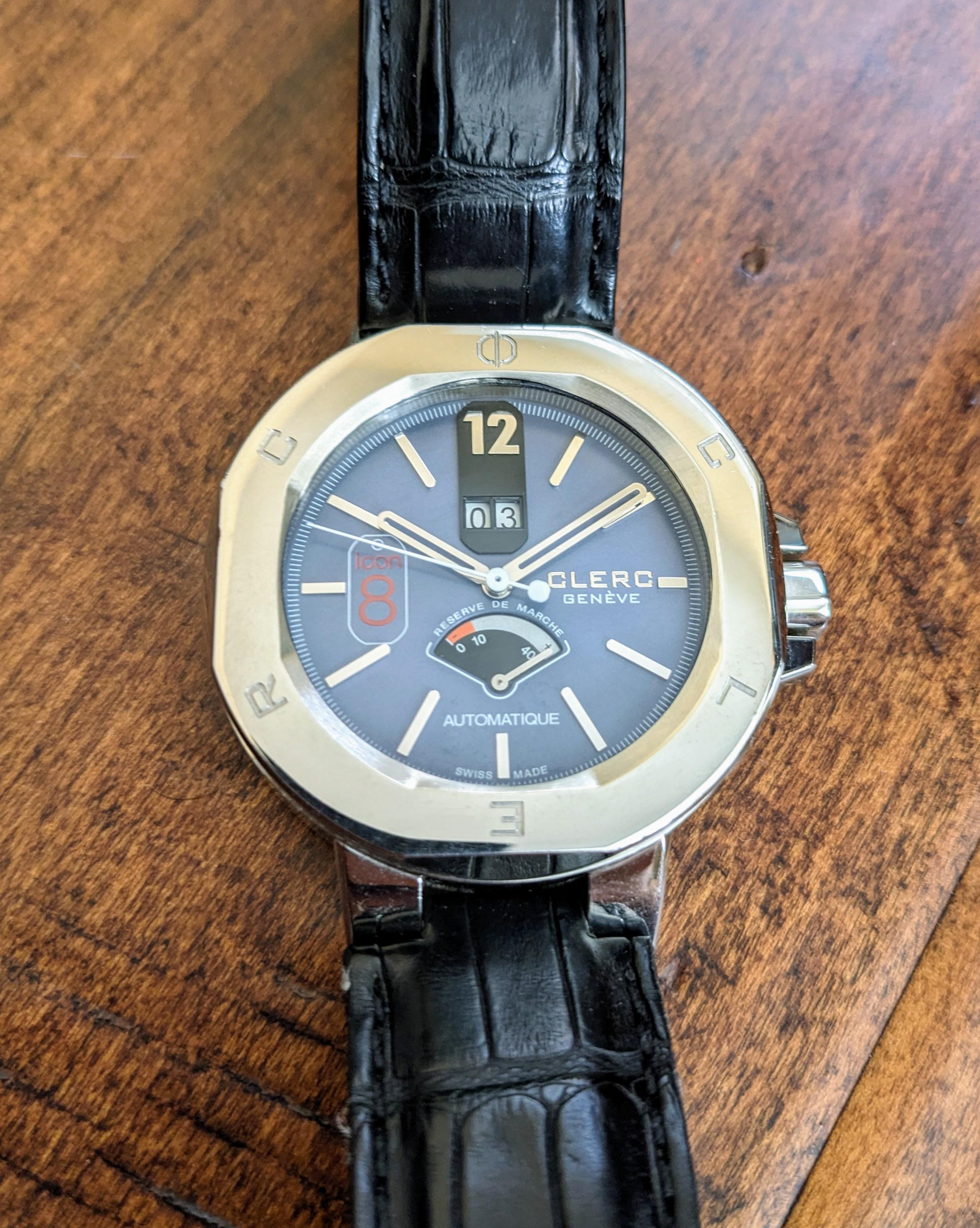 WTS CLERC Geneve ICON8 Grande Date Reserve de Marche Automatic Watch w date and power reserve Box Papers WatchCharts Marketplace