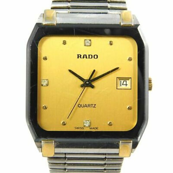 RADO クォーツ 腕時計 シルバー メッシュ　113.3229.4 17 RADO 113.3229.4 DATE MEN'S SILVER GOLD VINTAGE WATCH SWISS