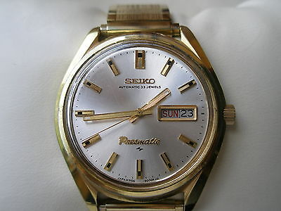 VIETNAM ERA 1968 RAREST 33 JEWELS SEIKO PRESMATIC AUTO GOLD SS