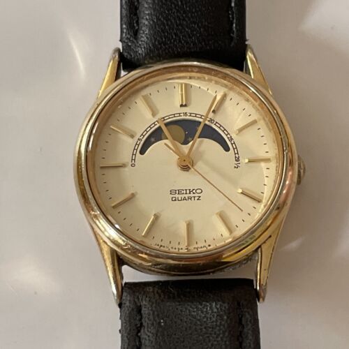 Women s Vintage MOON PHASE Watch SEIKO 2A24 0048 Rare