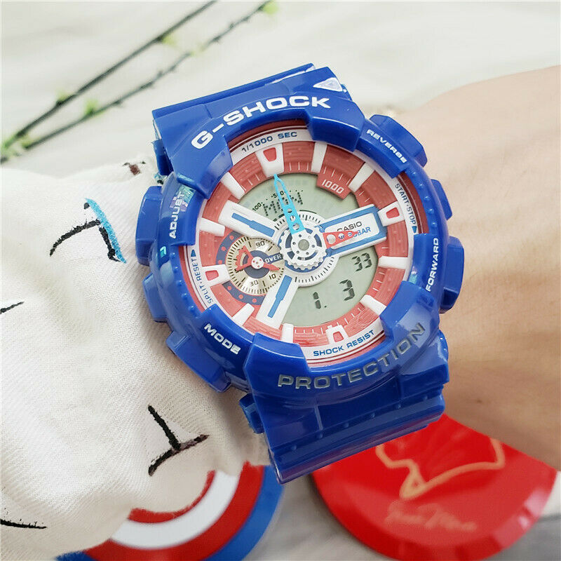 Casio G shock Marvel Avengers GA 110 CAPTAIN 2PR CAPTAIN AMERICA Men Kids Unisex WatchCharts Marketplace