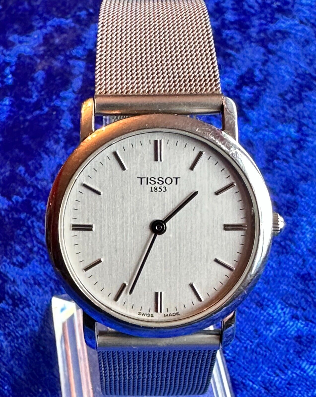 EXCELLENT TISSOT 1853 C276K SWISS MADE QUARTZ SILVER MESH BRACELET