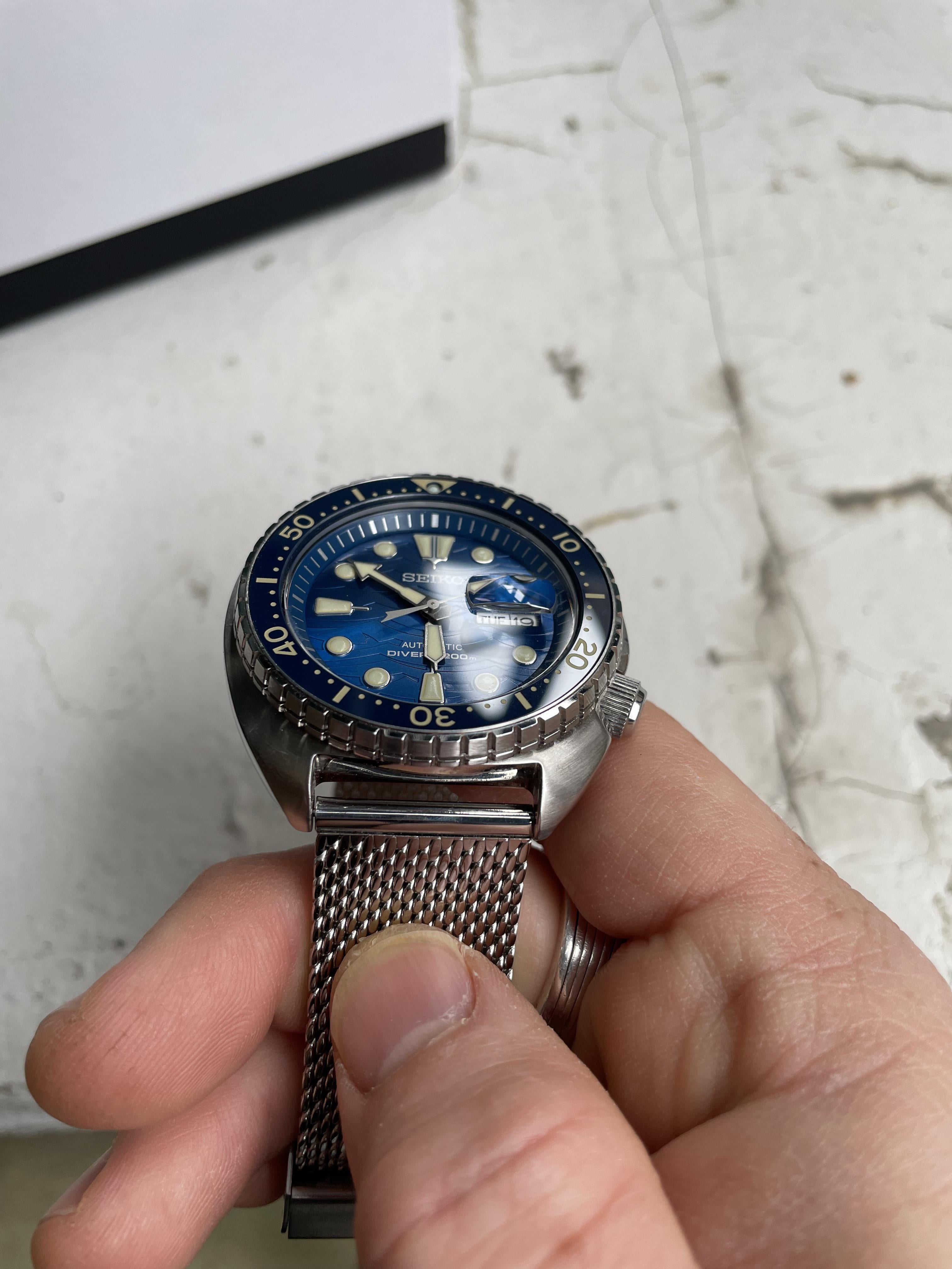 Seiko turtle mesh bracelet sale