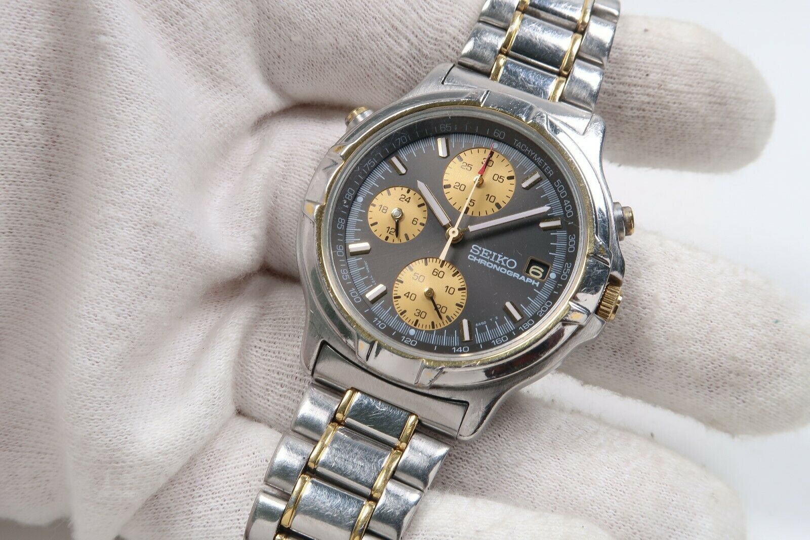 Vintage SEIKO CHRONOGRAPH 7T27-6A50 Mens Watch Japan 